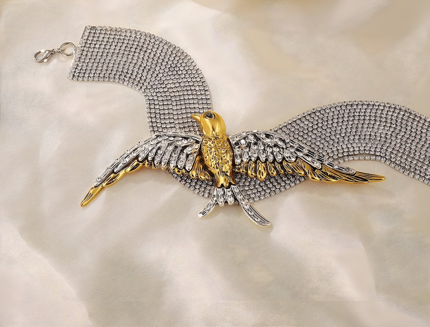 Girocollo Rondine con strass Placcato Oro