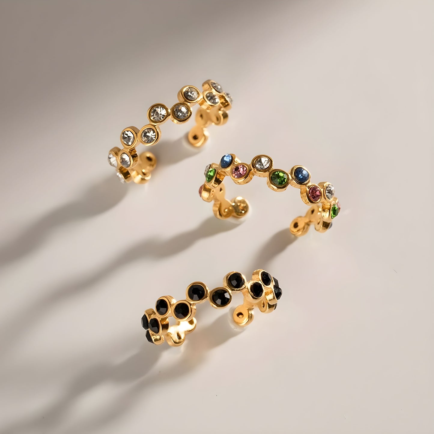 Anello stile Vintage Placcato Oro con Zirconi